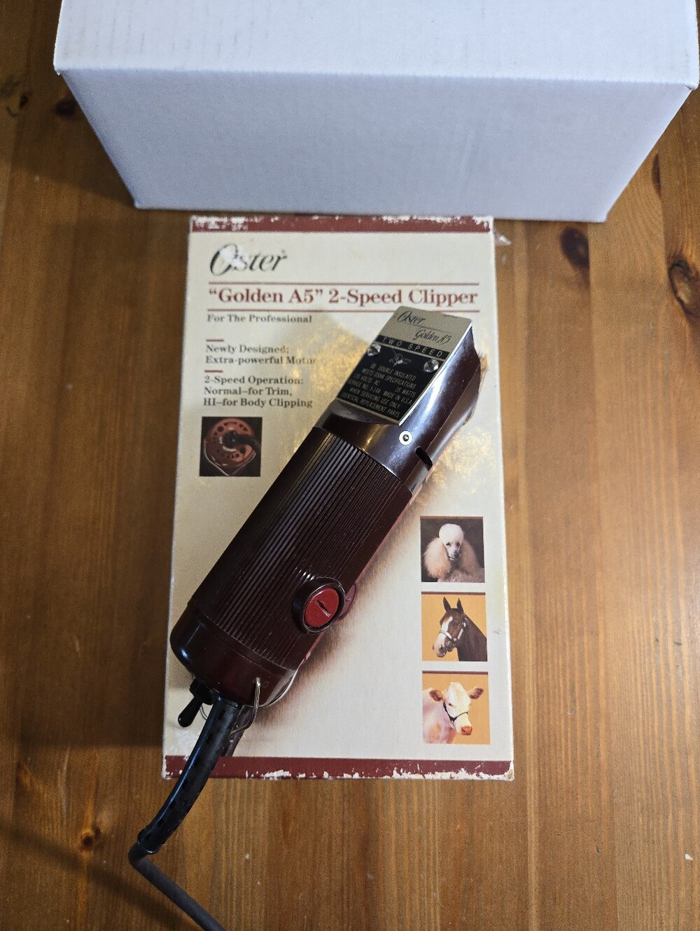 Vintage Oster Golden A5 2-Speed Clipper In Dark Burgandy